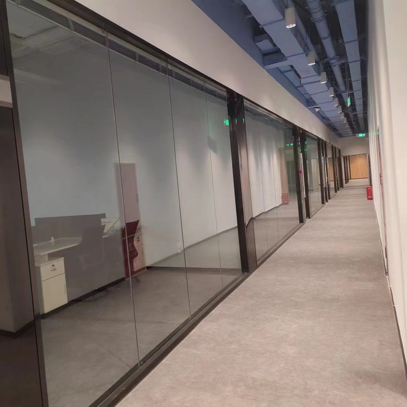 Single Glazed Double Glazed Glass Partition Wall Office Glass Wall Partitions With Tempered Glass Door