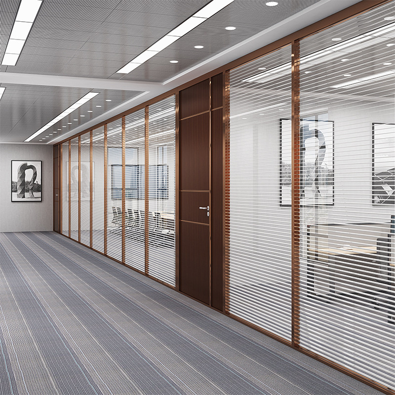 Office Furniture Single and Double 10Mm Tempered Soundproof  Glass Partition Wall Systems Price