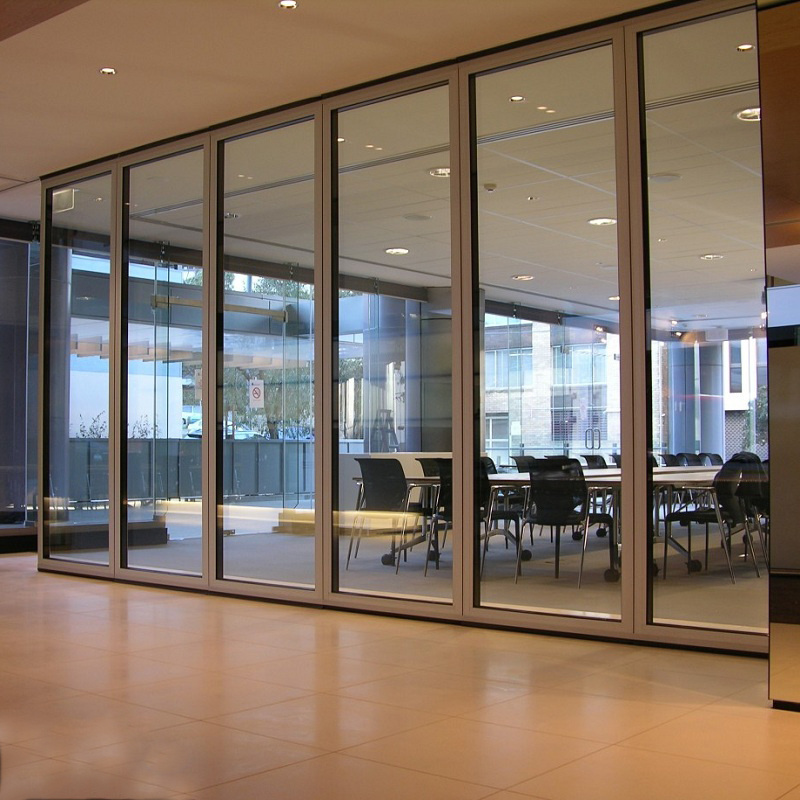 Aluminium Movable Double Soundproof Indoor Types Of Glass Partition Wall