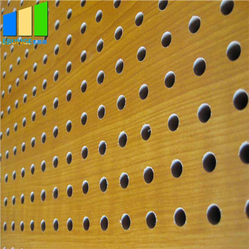 Auditorium Melamine Surface Perforated Wood sound absorption Sheets Music Studio Acoustic Panels for wall and ceiling