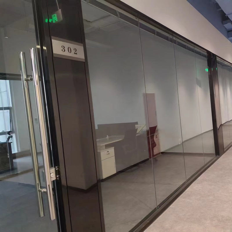 Single Glazed Double Glazed Glass Partition Wall Office Glass Wall Partitions With Tempered Glass Door