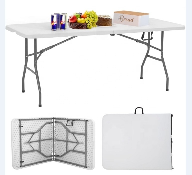 EBUNGE Folding Coffee Table 6ft Plastic Folding Tables Wholesale Portable Folding Outdoor Tables for Events