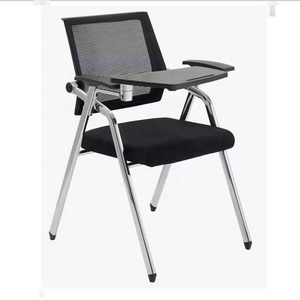 Ebunge Low MOQ School Furniture Office Chair Adult Study Mesh Folding Training Chair With Writing Pad for School