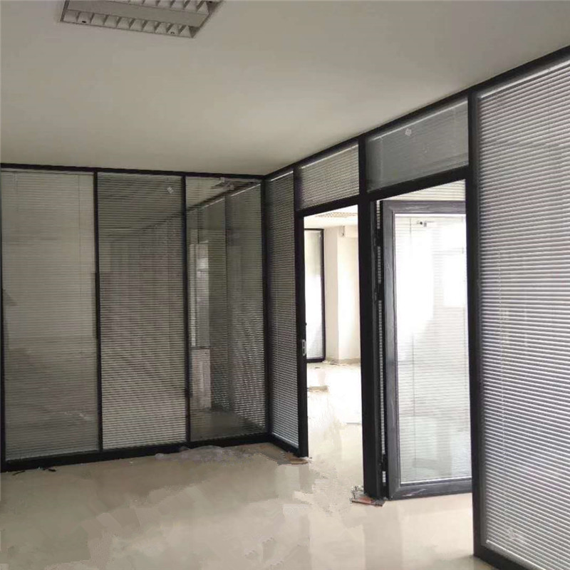 Meeting Room Soundproof Clear Aluminum Frame Demountable Double Glazing Office Glass Wall Partitions