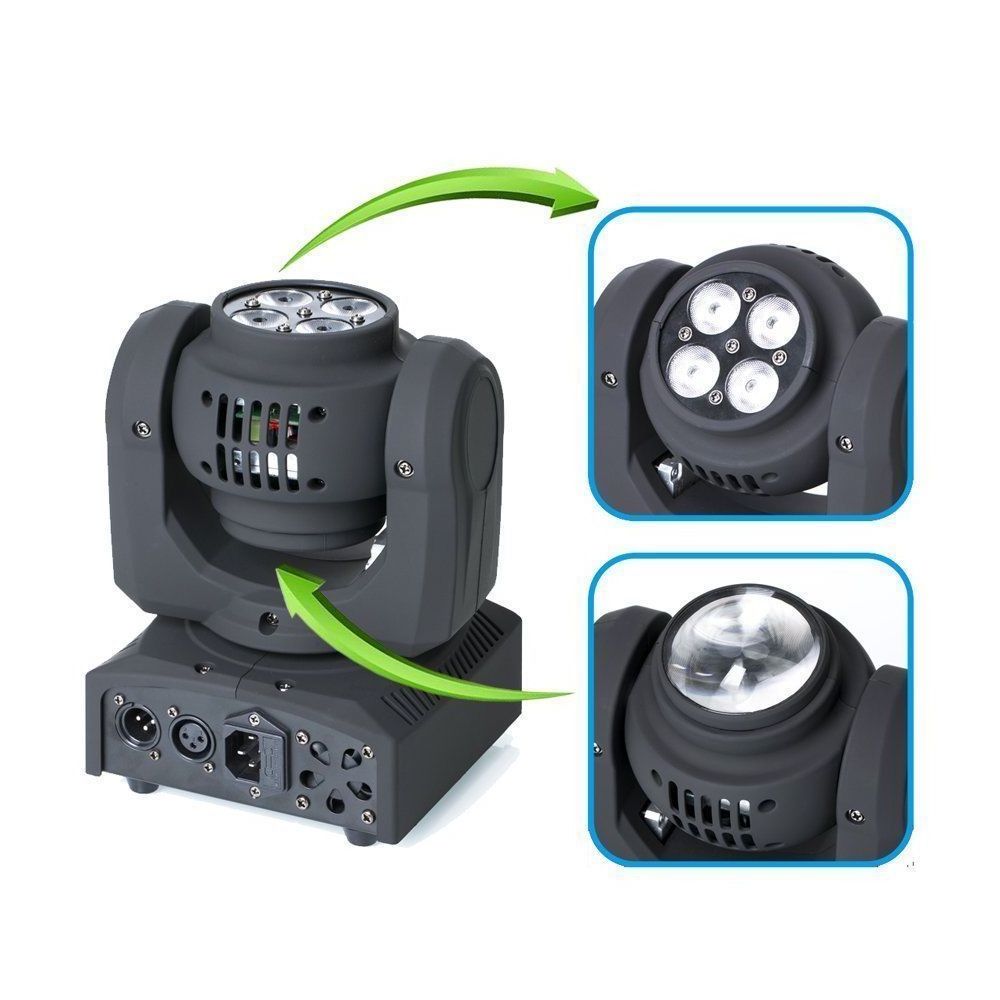 80W Double Sides RGBW Spot 4LED Moving Head Stage Light DMX512 DJ Party Lighting