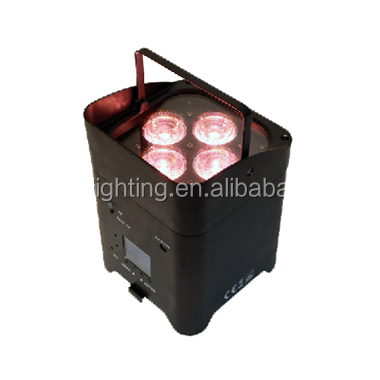 Easy to carry party light Wifi/Wireless DMX/Remote Control LED Battery Uplight  4X12W RGBWA+UV 6in1 battery powered light