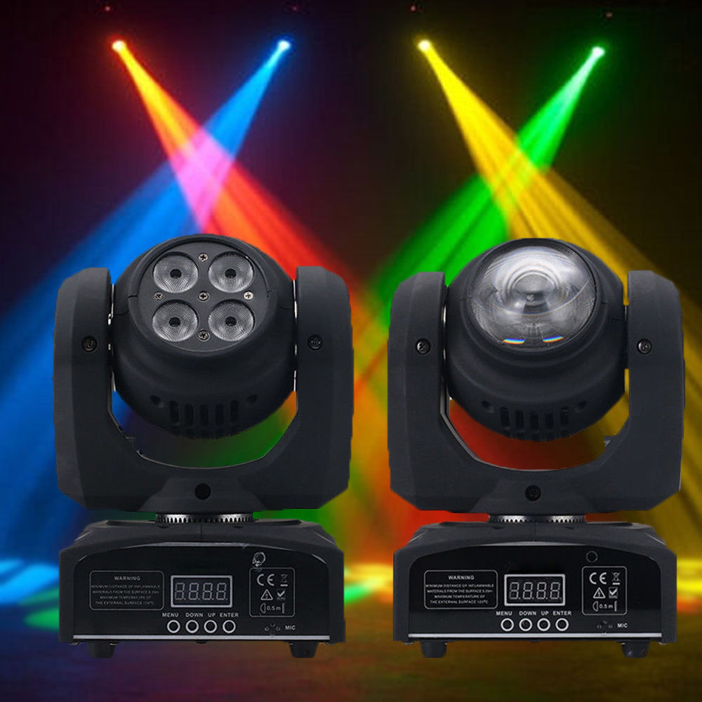 80W Double Sides RGBW Spot 4LED Moving Head Stage Light DMX512 DJ Party Lighting