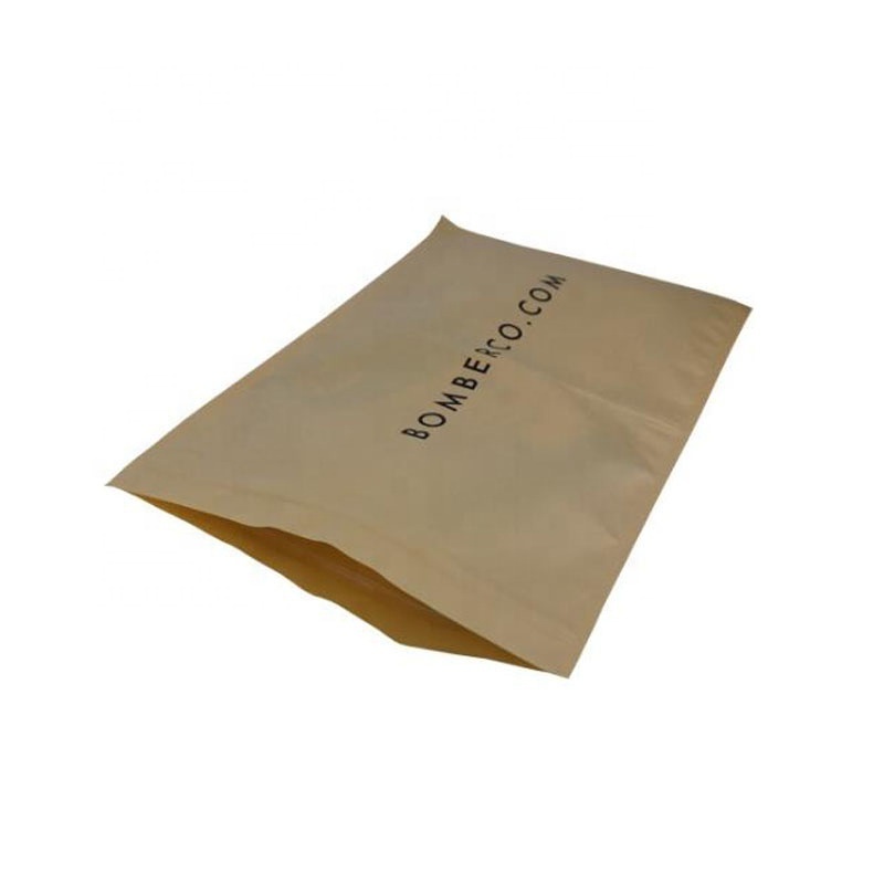 3 side sealed kraft paper zip on top simple small paper packet