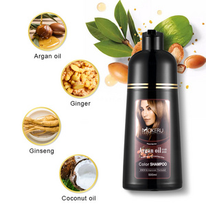 Wholesale manufacturer  herbal argan oil  ammonia free no ppd OEM magic permanent fast black dye hair color shampoo