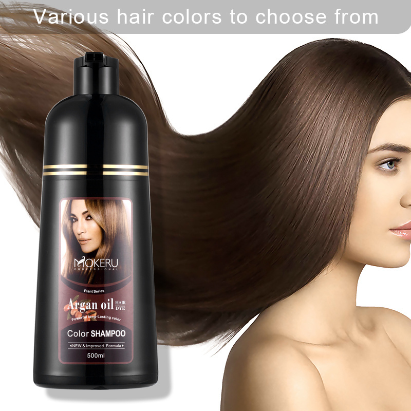 Wholesale manufacturer  herbal argan oil  ammonia free no ppd OEM magic permanent fast black dye hair color shampoo