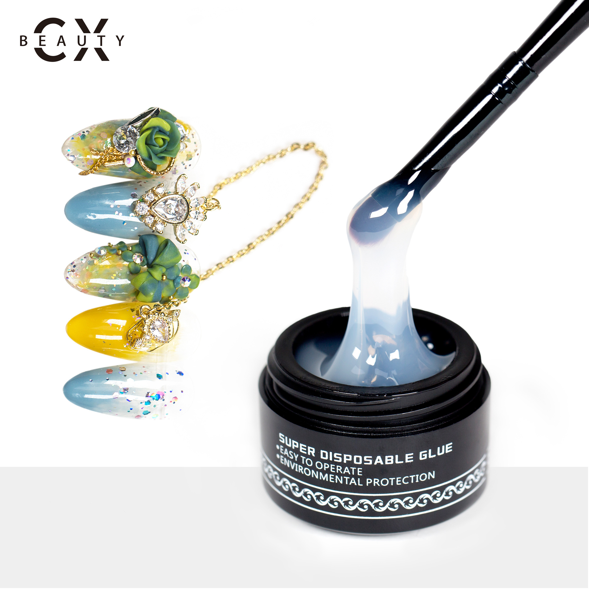 CAIXUAN  free sample 15ml diamond glue gel rhinestone for nail art