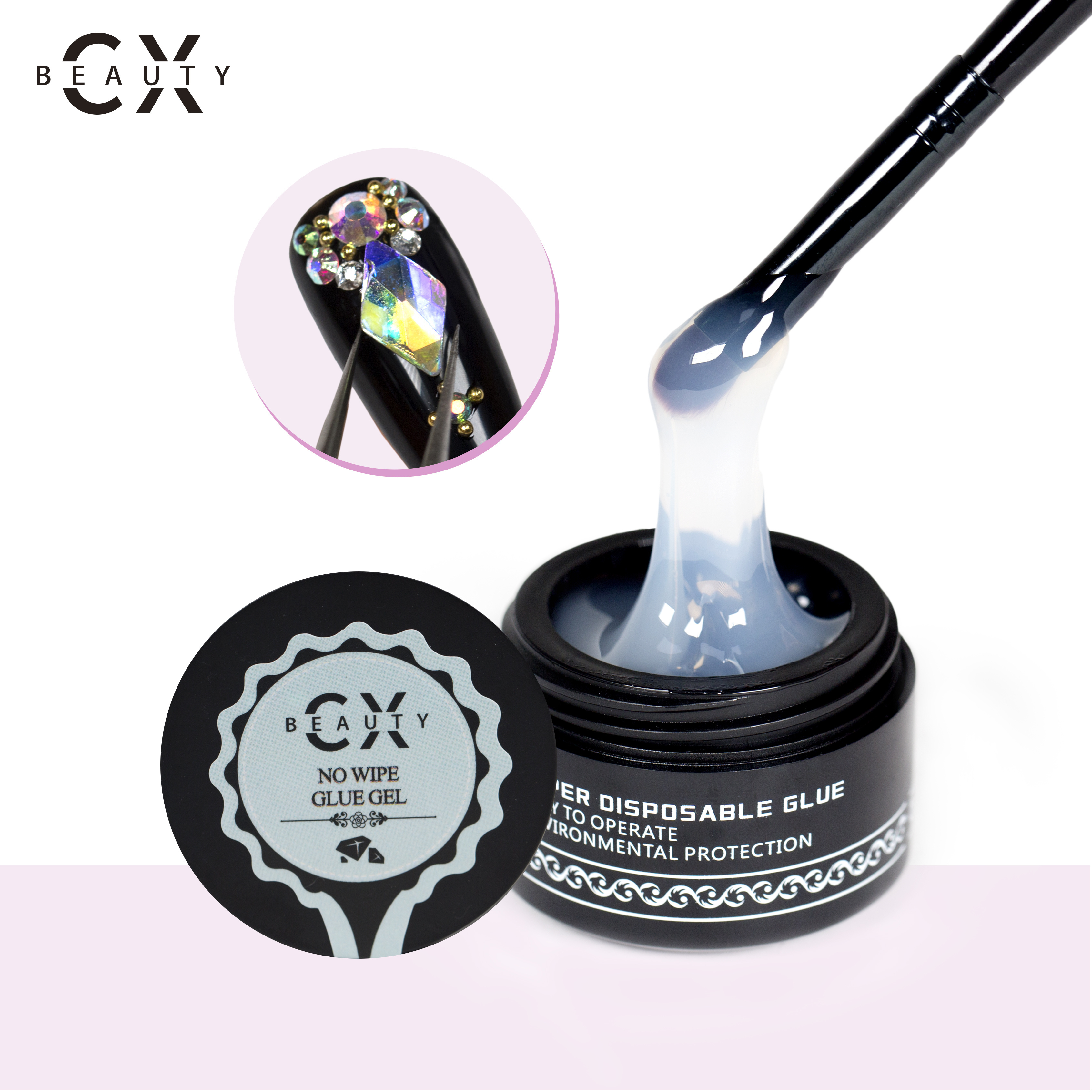 CAIXUAN  free sample 15ml diamond glue gel rhinestone for nail art