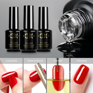 Oem Odm 15ml Clear Color Non Wipe Soak Off Uv Gel  Top Coat Gel Polish