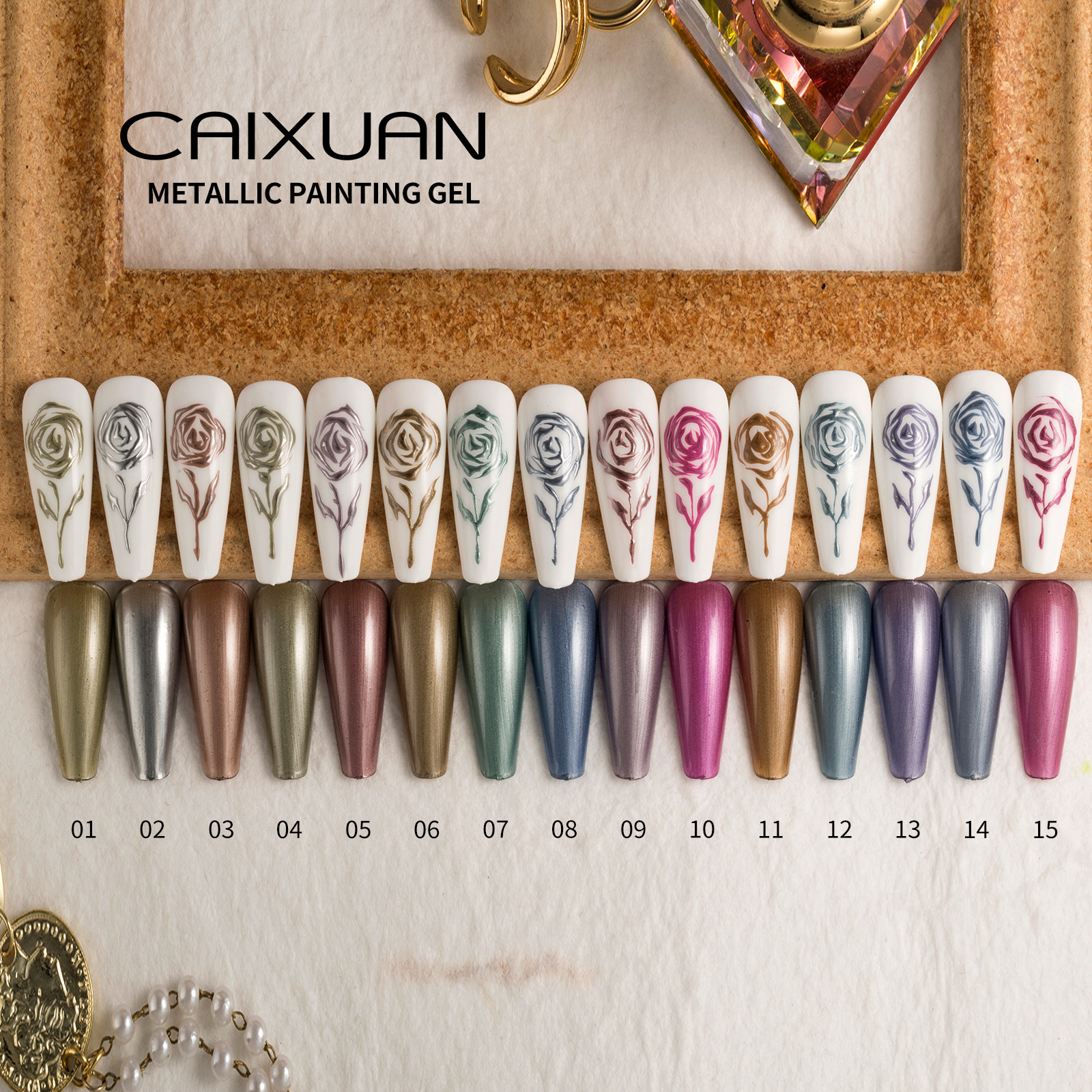 Hot Sale Free Samples Caixuan No Wipe Metallic Painting Gel