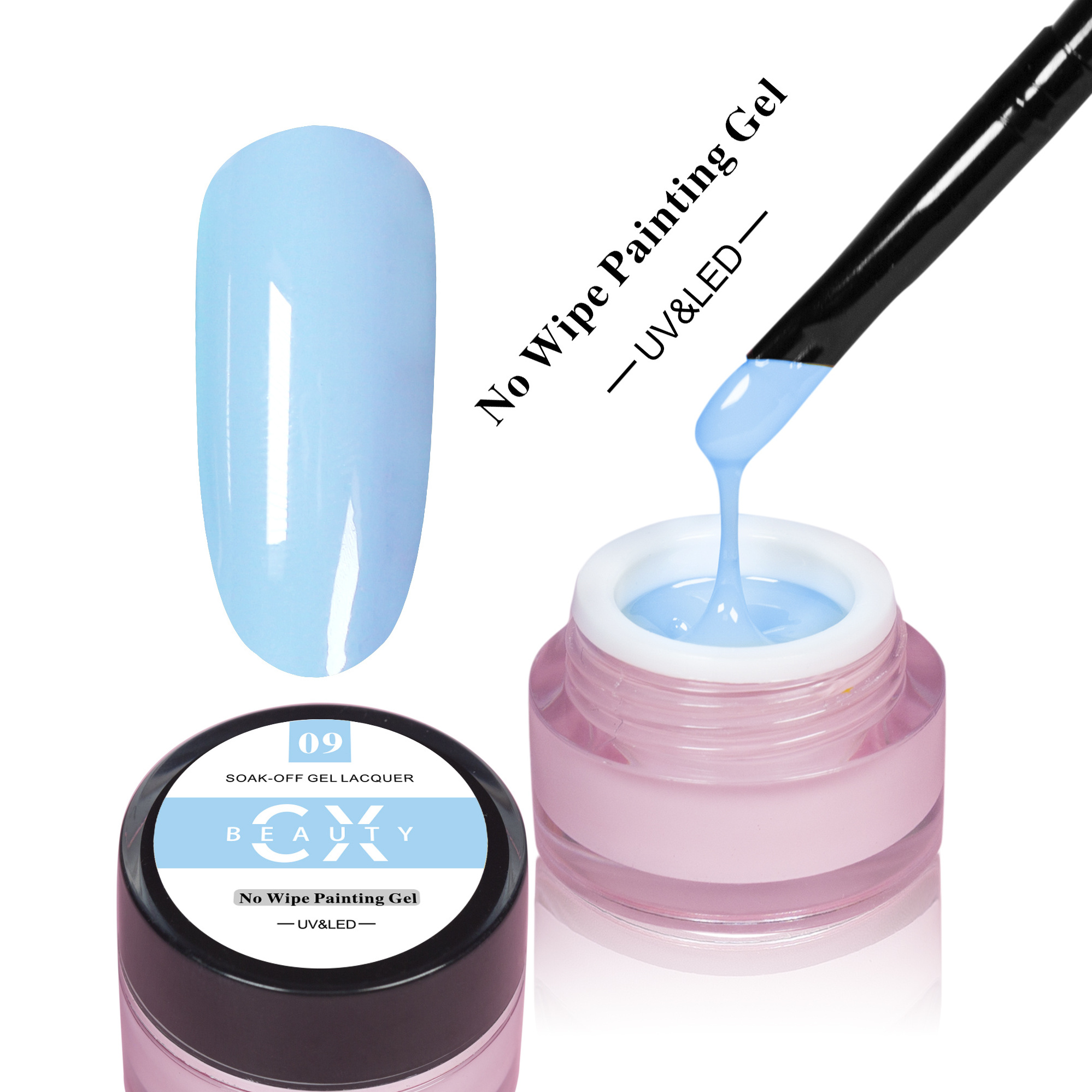 Free Sample Non-toxic UV Gel No Wipe Painting Color Gel in Nail Gel  Paint