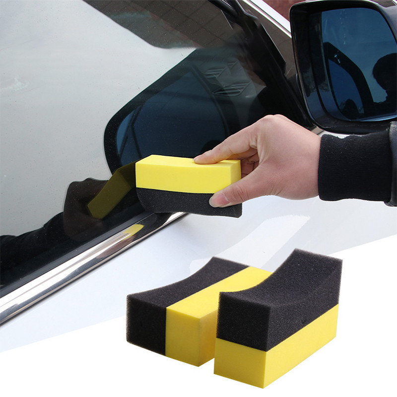 Custom Logo U Shape Car Body Shine Sponge Car Interior Detailing Sponge Pad Eva Foam Tyre Cleaning Dressing Sponge