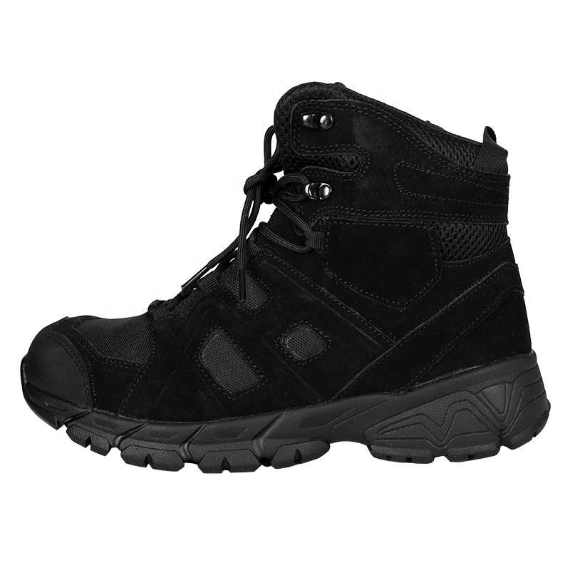 Wholesale Yakeda Tactical Shoes Black Cowhide Outdoor Work Safety Hiking Boots For Men