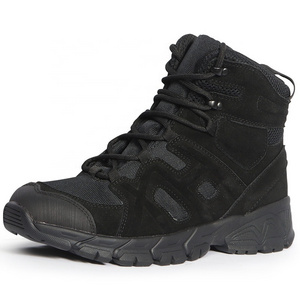 Wholesale Yakeda Tactical Shoes Black Cowhide Outdoor Work Safety Hiking Boots For Men