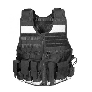 Yakeda Chaleco Reflectante Black Breathable Mesh Molle Outdoor Work Running Reflective Safety Vest