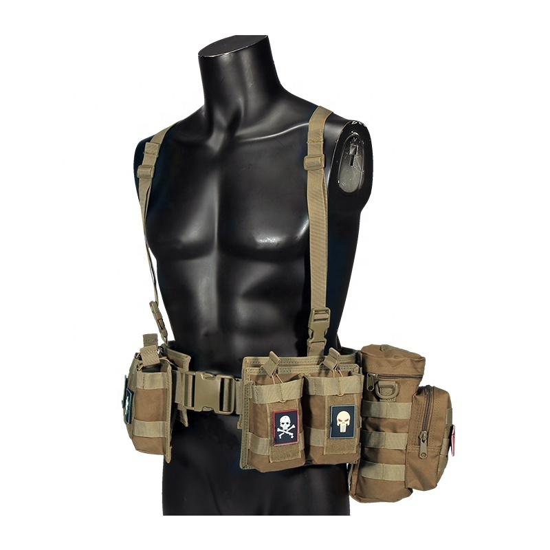 Yakeda Men Adjustable Molle Pouches Bag Chest Rig Tactical Vest