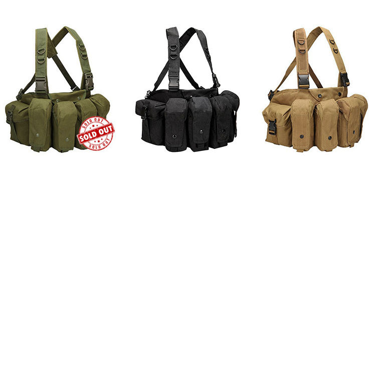 Yakeda Tactical Vest Adjustable Strap Polyester Magazine Pouches Chest Rig For Men