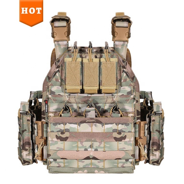 Yakeda Chaleco Tactico Heavy Duty 1000D Camouflage Molle Plate Carrier Tactical Vest For Men