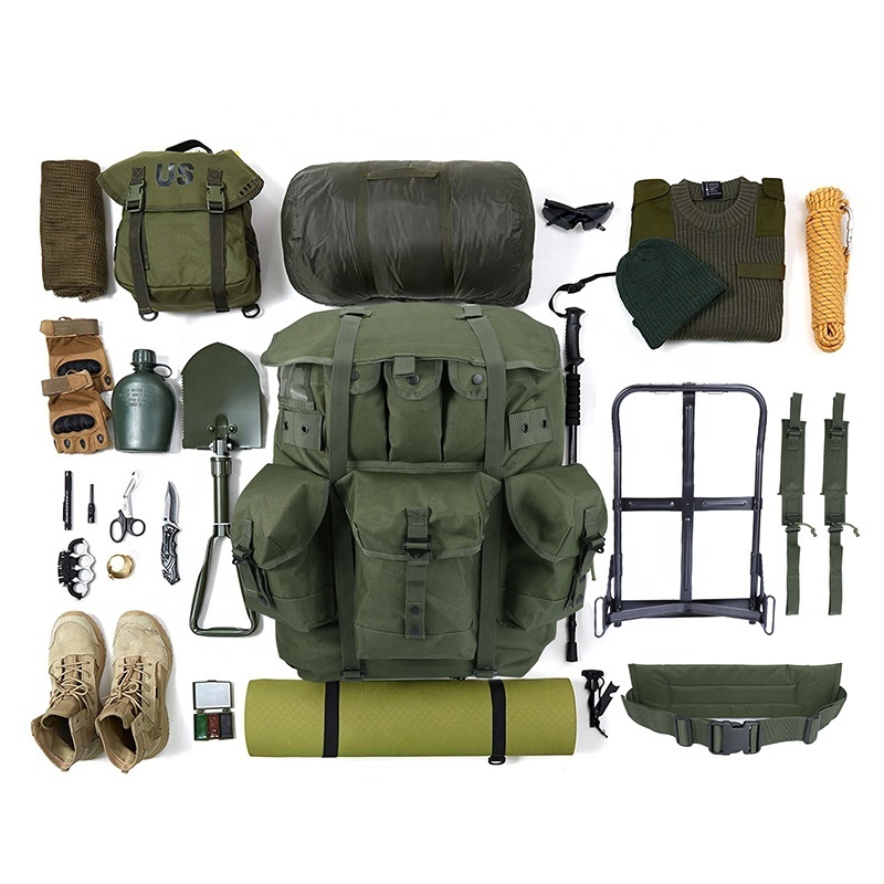 Yakeda Mochila Alice Pack 80L Green Tactical Gear Outdoor Travel Camping Hiking Backpack With Metal Frame