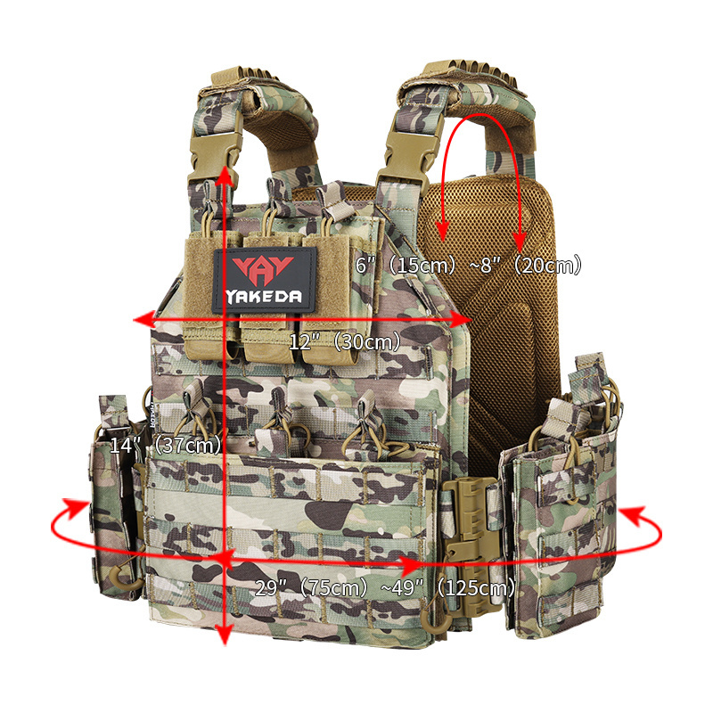 Yakeda Chaleco Tactico Heavy Duty 1000D Camouflage Molle Plate Carrier Tactical Vest For Men