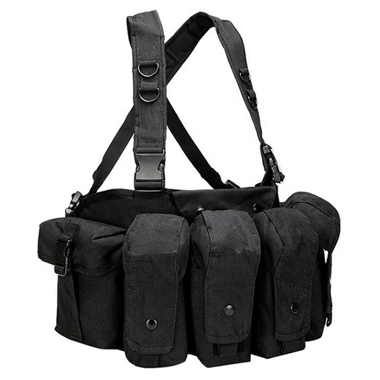 Yakeda Tactical Vest Adjustable Strap Polyester Magazine Pouches Chest Rig For Men