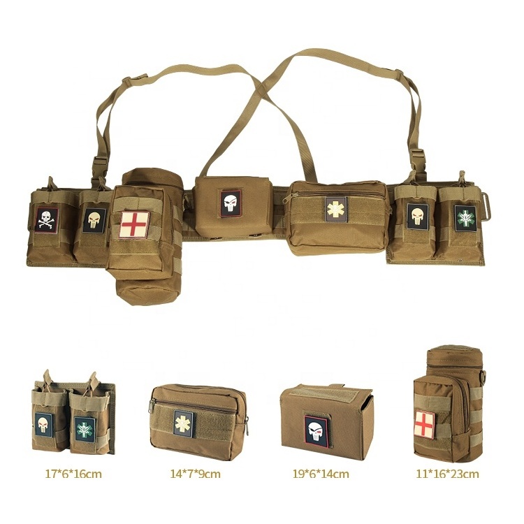 Yakeda Men Adjustable Molle Pouches Bag Chest Rig Tactical Vest