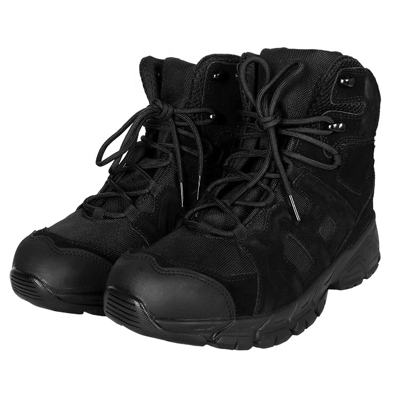 Wholesale Yakeda Tactical Shoes Black Cowhide Outdoor Work Safety Hiking Boots For Men