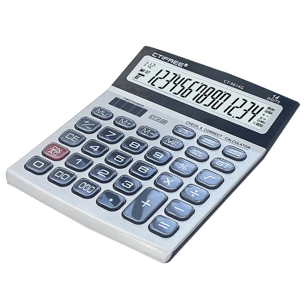 Electric calculator CTIFREE Desk Tables Calculator CT-9614G Cheap Custom Logo Calculator For Office Business