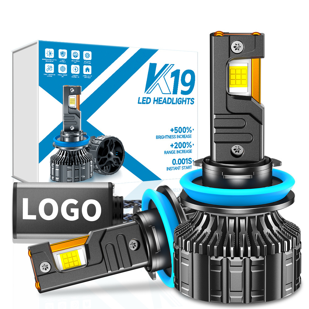 New design K19  led automotive headlight bulbs 190w Car led bulbs 9005 9006 9012  high and low beam lights for car brightest