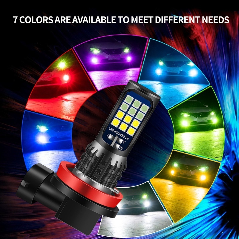 H8 H11 Led Bulbs Led 3030 24 Smd Auto Front Fog Lamp canbus  Led Headlight H7 9005 9006 H16 lamp H4 Car Led Fog Light Dc 12v