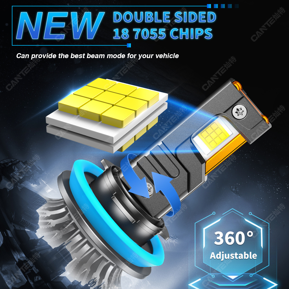 New design K19  led automotive headlight bulbs 190w Car led bulbs 9005 9006 9012  high and low beam lights for car brightest