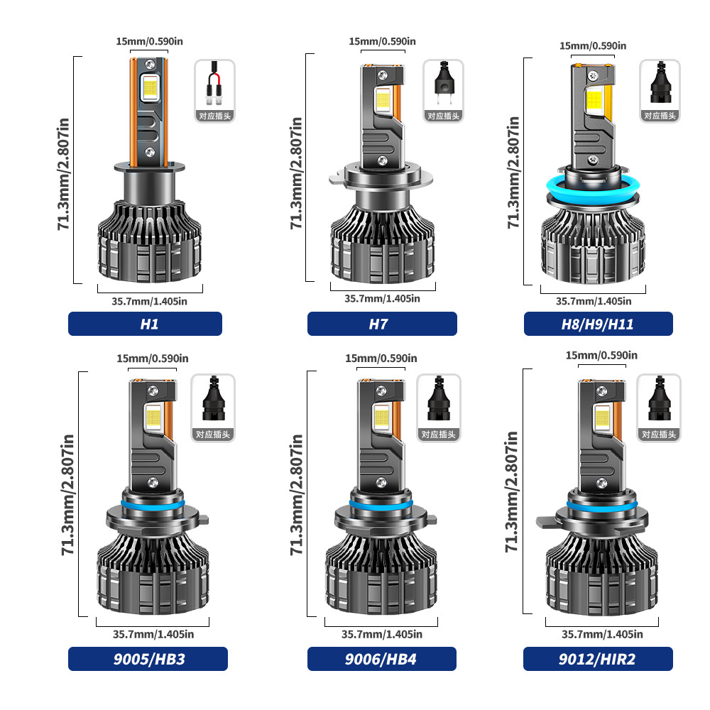 New design K19  led automotive headlight bulbs 190w Car led bulbs 9005 9006 9012  high and low beam lights for car brightest