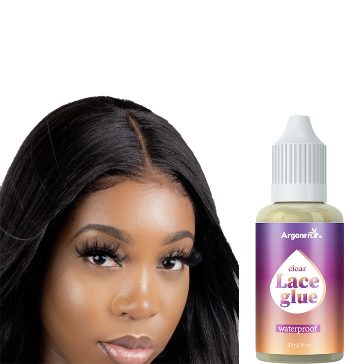 Arganrro Clear Waterproof Lace Wig Glue ,Clear Water Proof Lace Glue Strong Hold Toupee Glue For Front Lace Wig