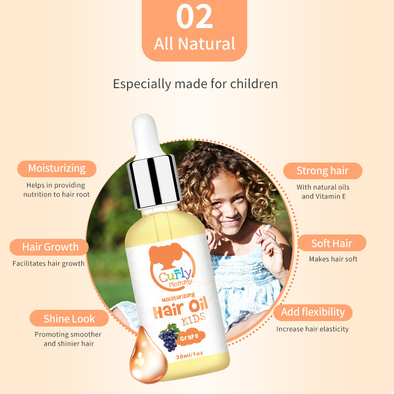 CURLYMOMMY Factory supply private label organic hair growth oil scalp stimulator oil for kids