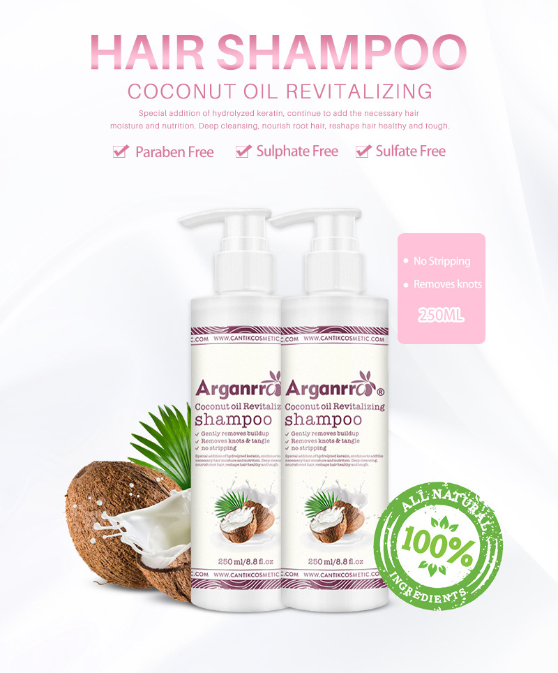 Arganrro Private Label Sulfate Free Coconut OIl Shampoo Treatment Hair Set For Hair Damage Repaired