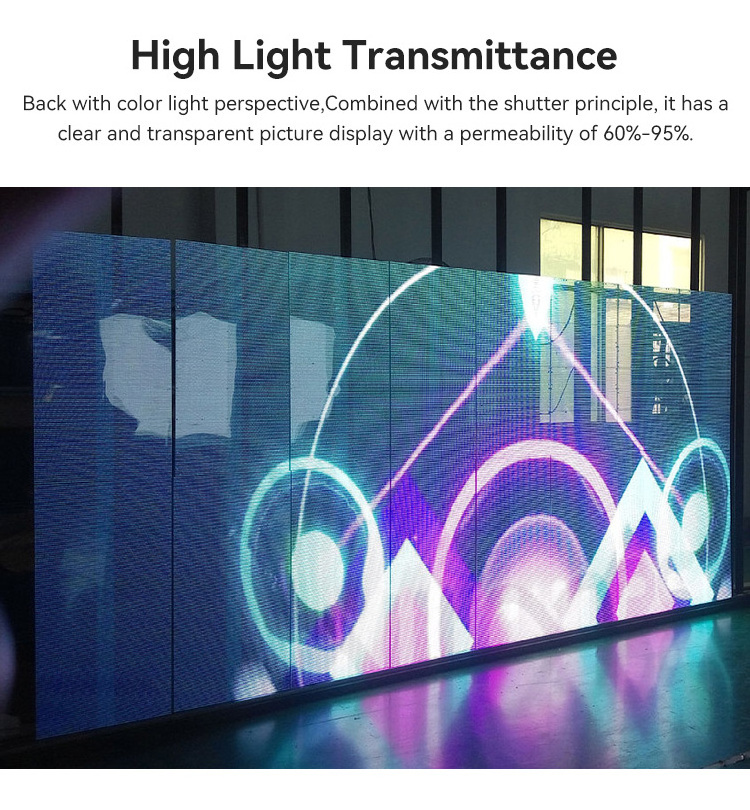 outdoor indoor glass transparent led film display transparent video wall display screen transparent led display