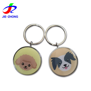 Custom Waterproof RFID Pet QR Code ID Tag NFC Smart Epoxy Pet Dog Name Tag With Metal Ring