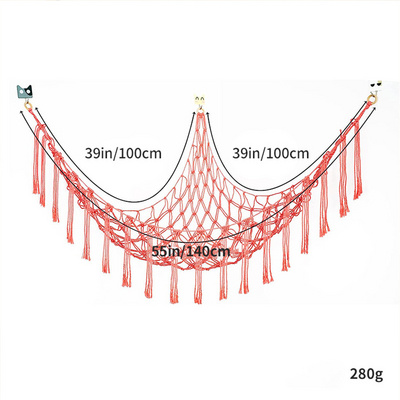 Hot Boho Macrame Hand weaving Toy Hammock for Stuffed Animals Netting Corner And Stuffed Animals Hammock Room Organizers Storage