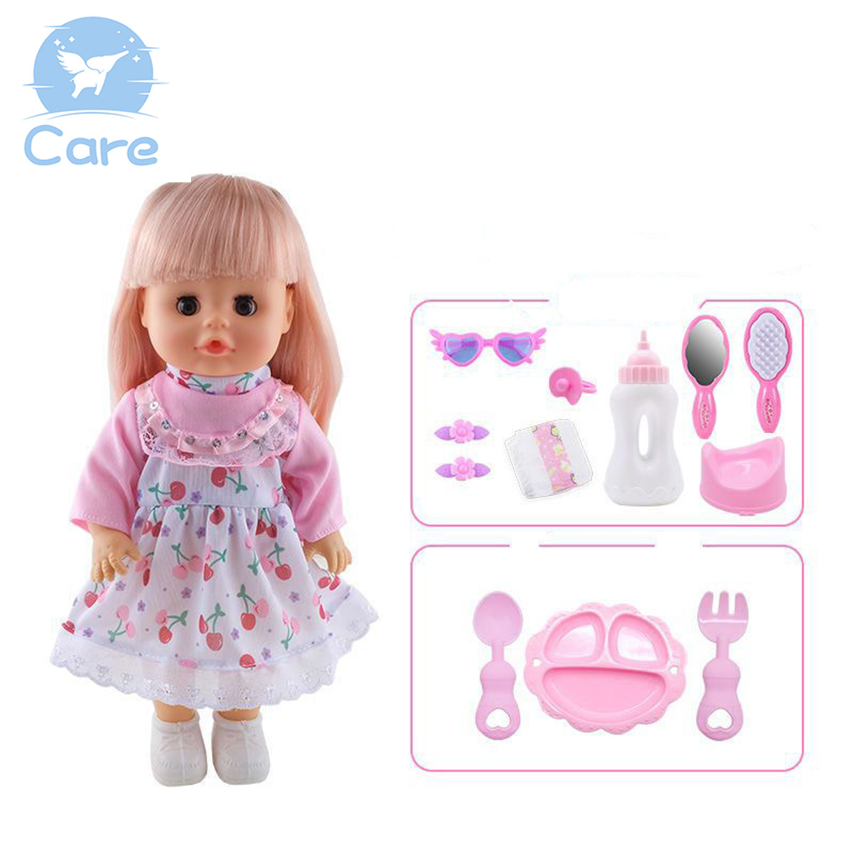 High Quality 14 INCH reborn baby doll with IC alloy trolley real life reborn toddler dolls girl lifelikle playhouse girl toy