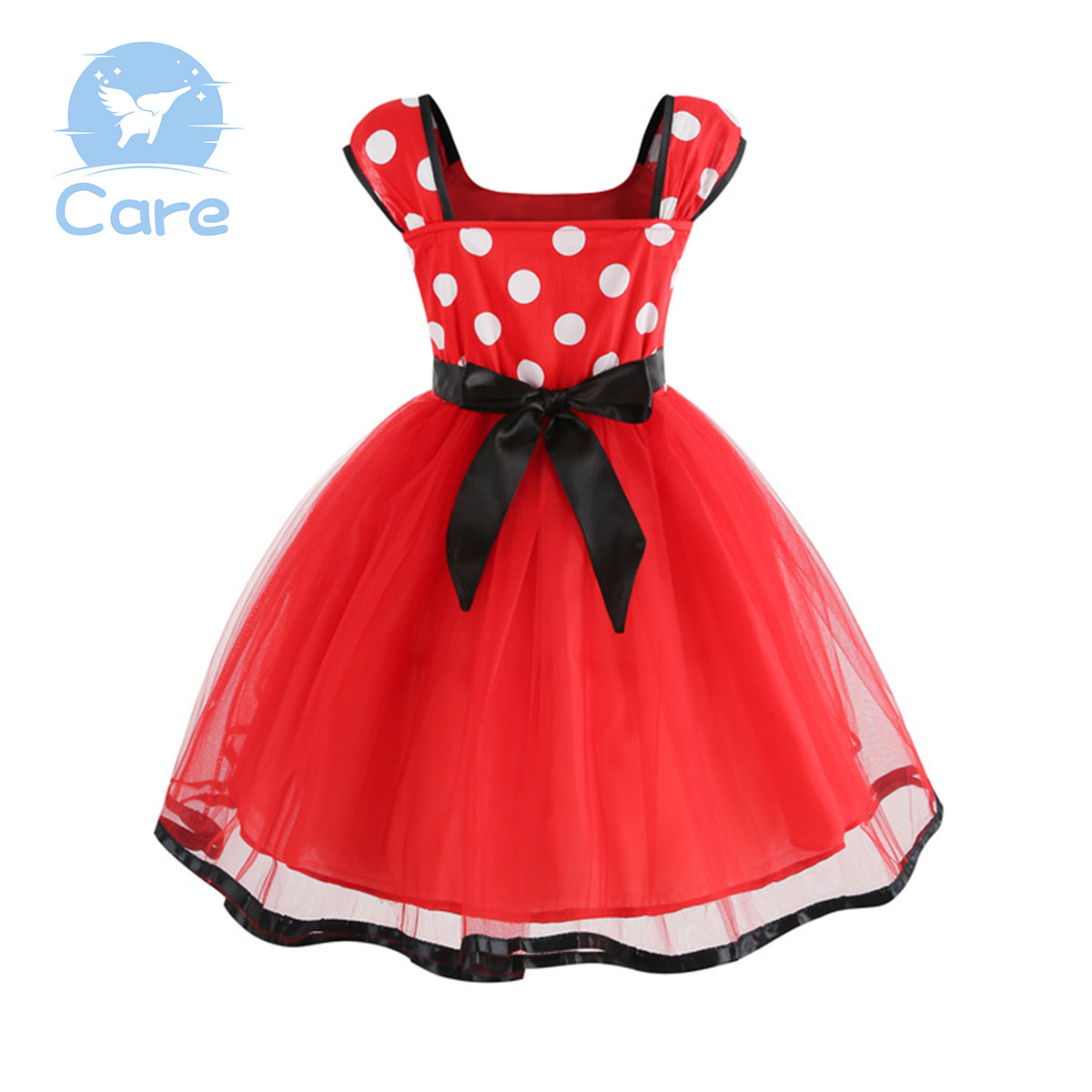 Hot Sell Summer Minnie Girls Tutu Dresses Polka Dot Princess Dress Children Birthday Party Outfits With Headband Kids Bow Clothe