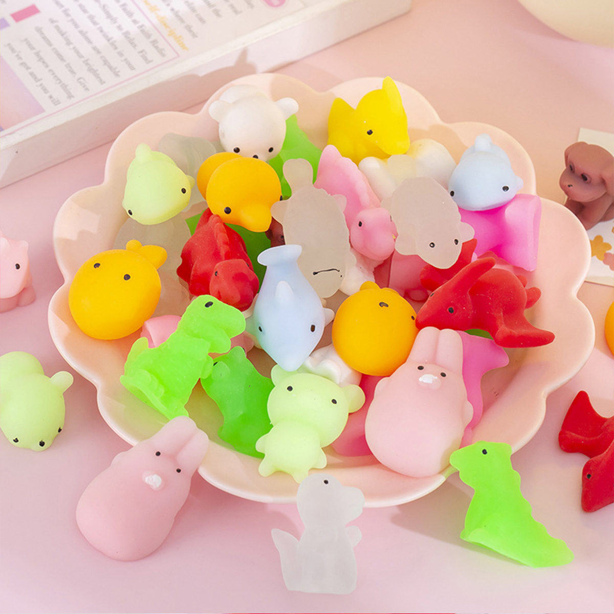 Hot Selling Animals Stress Relief Mochi Squishy Pack Stretchy Anti Squeeze Silicone Anti Stress Toys For Kids