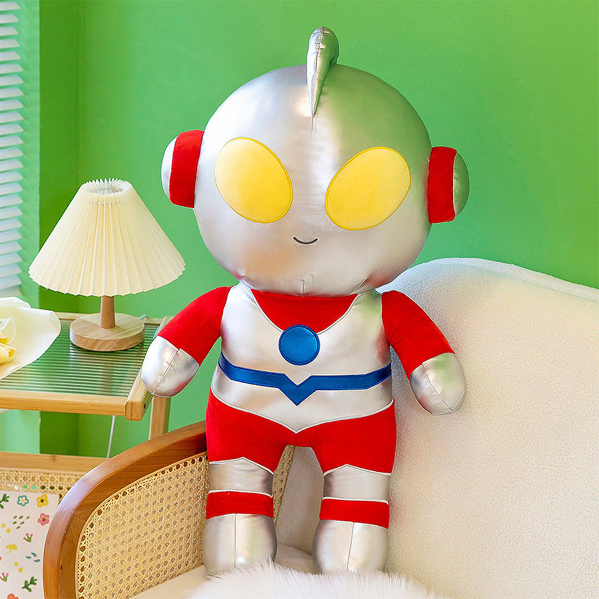 New Style Cute Soft Pillow Doll Red And Blue Big Eyes Ultraman Plush Toy Bedtime Toys For Children s Gift