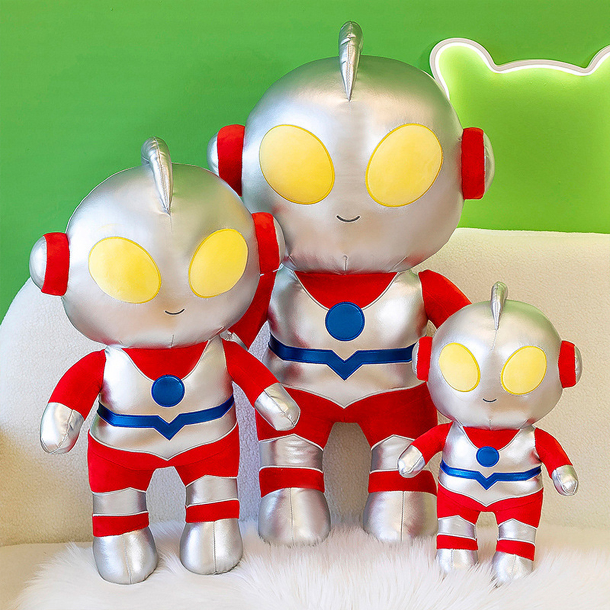 New Style Cute Soft Pillow Doll Red And Blue Big Eyes Ultraman Plush Toy Bedtime Toys For Children s Gift