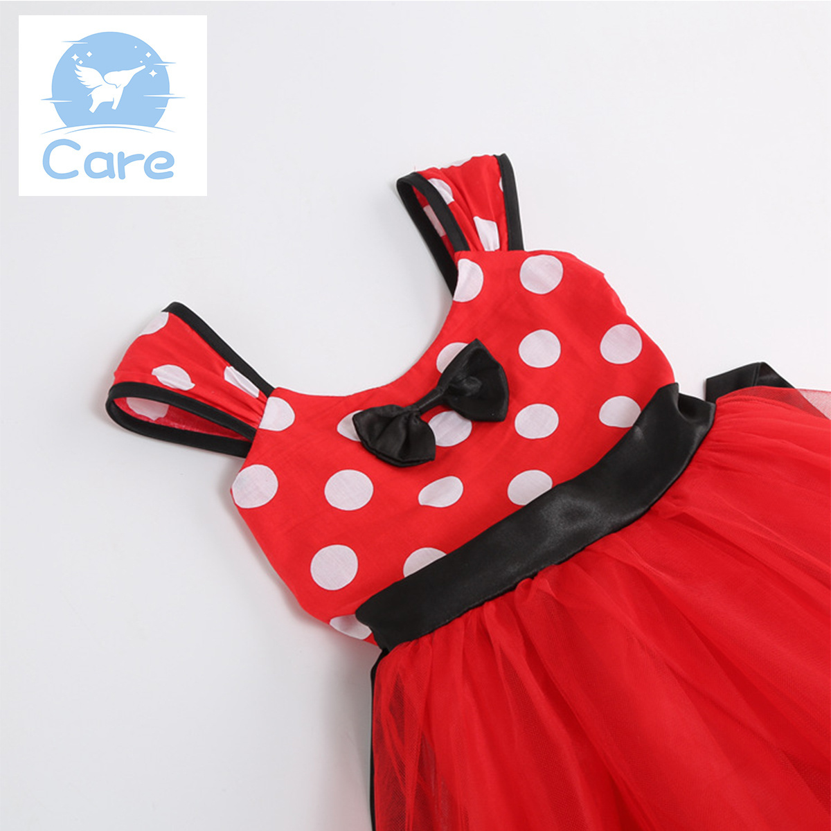 Hot Sell Summer Minnie Girls Tutu Dresses Polka Dot Princess Dress Children Birthday Party Outfits With Headband Kids Bow Clothe