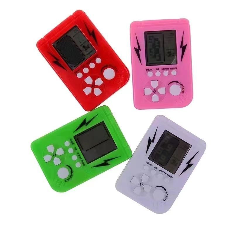 Baby Montessori Educational Toys Mini Build-in Block Toys Retro Console Portable Game Players Handheld Mini Brick Game