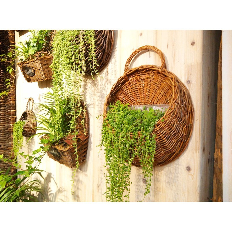 Shelf Corner Indoor Wall Mounted Plants Bracket Wall Rattan Hanging Basket